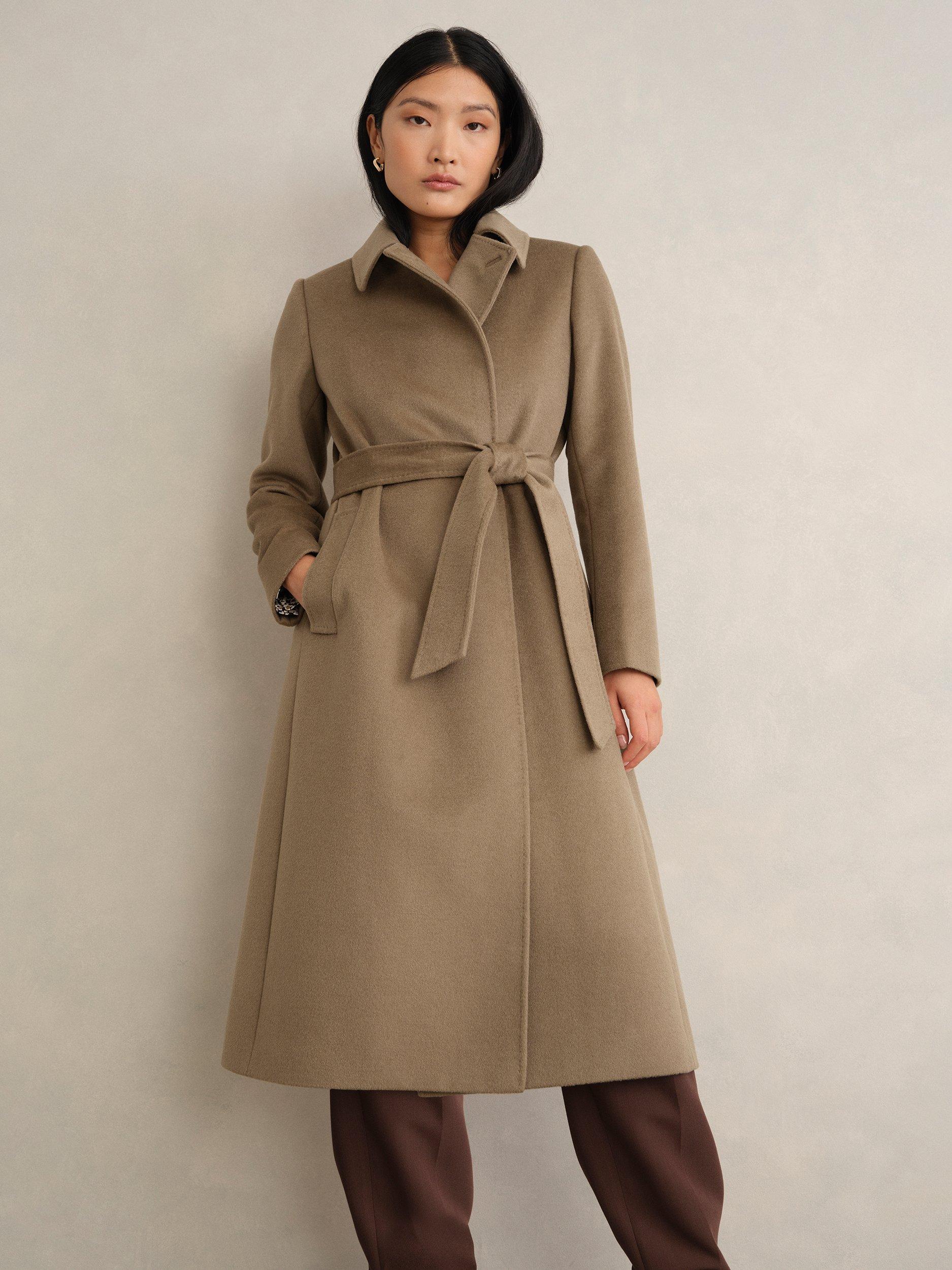 Product image 1 of 9, which shows Hobbs Livia Pure Wool Coat, Neutral, 10