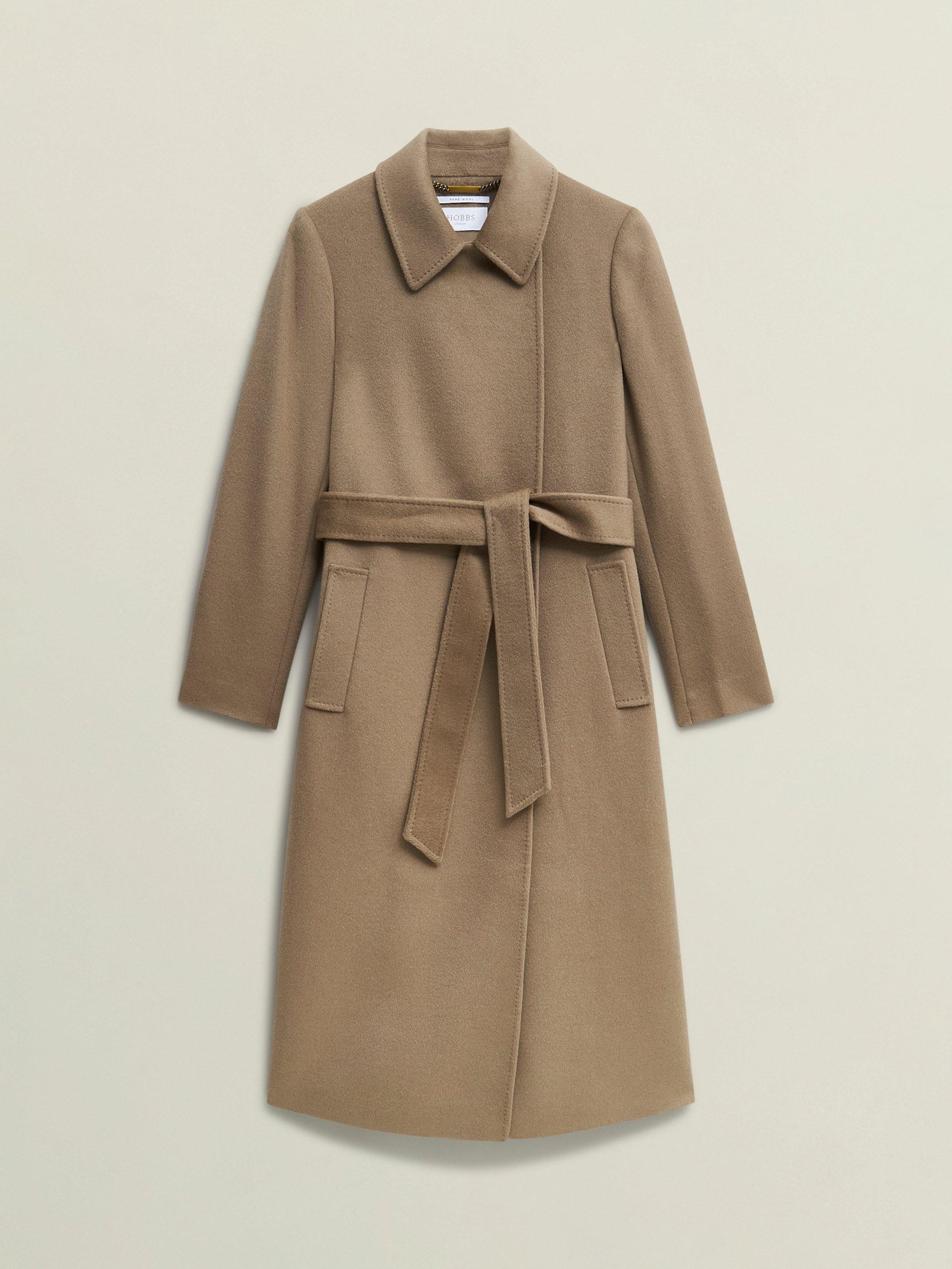 Product image 4 of 9, which shows Hobbs Livia Pure Wool Coat, Neutral, 10