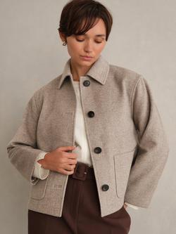 Hobbs Milly Wool Rich Jacket, Stone Grey, Stone Grey