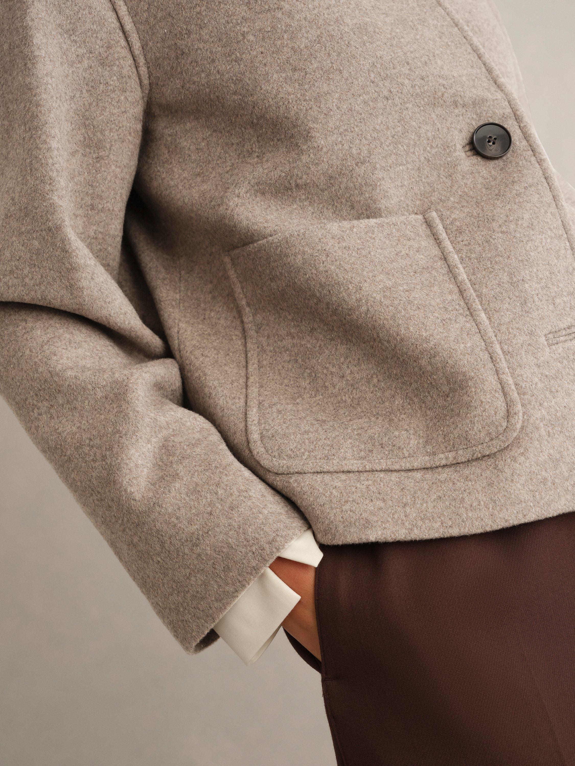 Product image 3 of 6, which shows Hobbs Milly Wool Rich Jacket, Stone Grey, 8