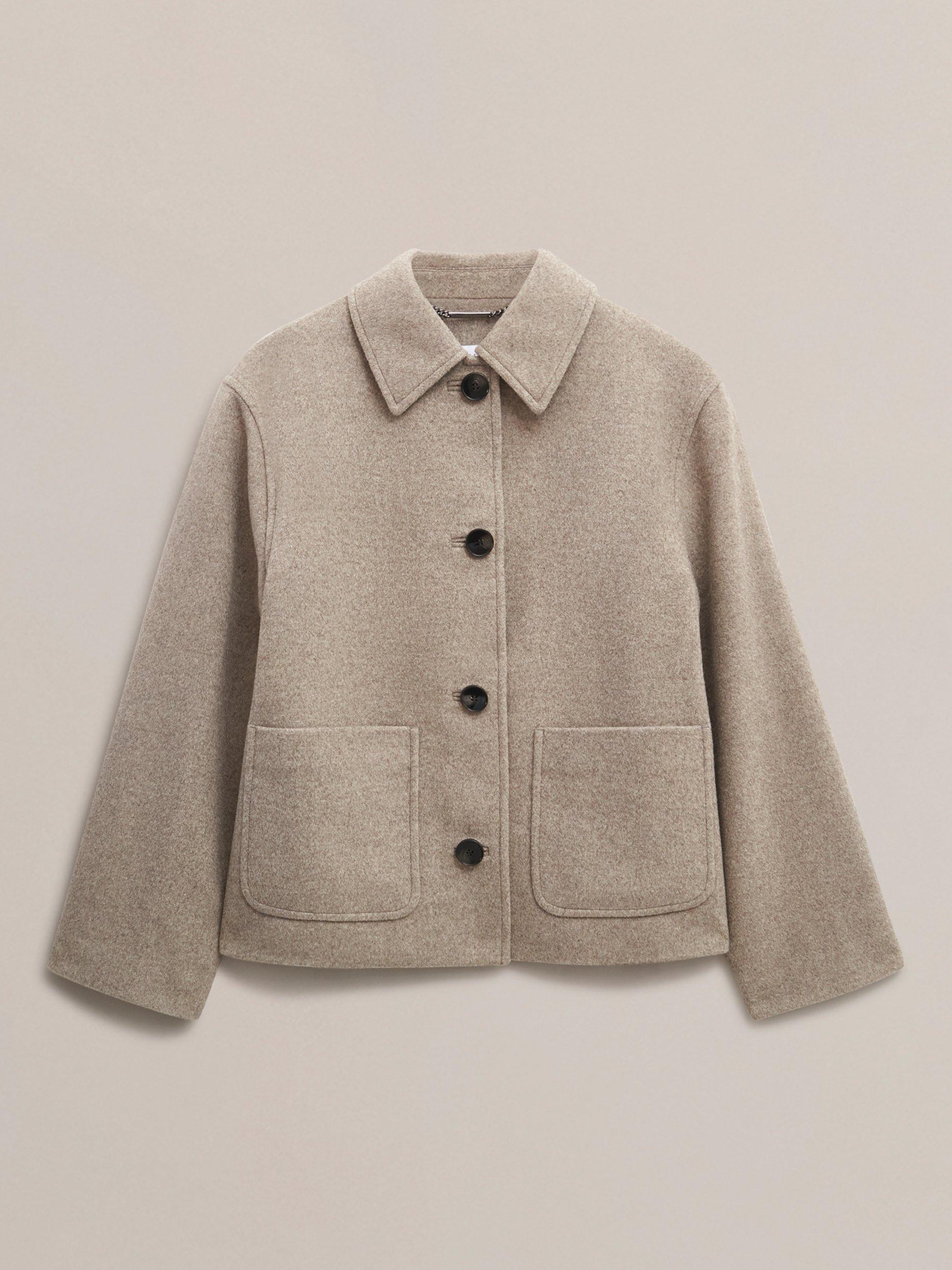 Product image 4 of 6, which shows Hobbs Milly Wool Rich Jacket, Stone Grey, 8