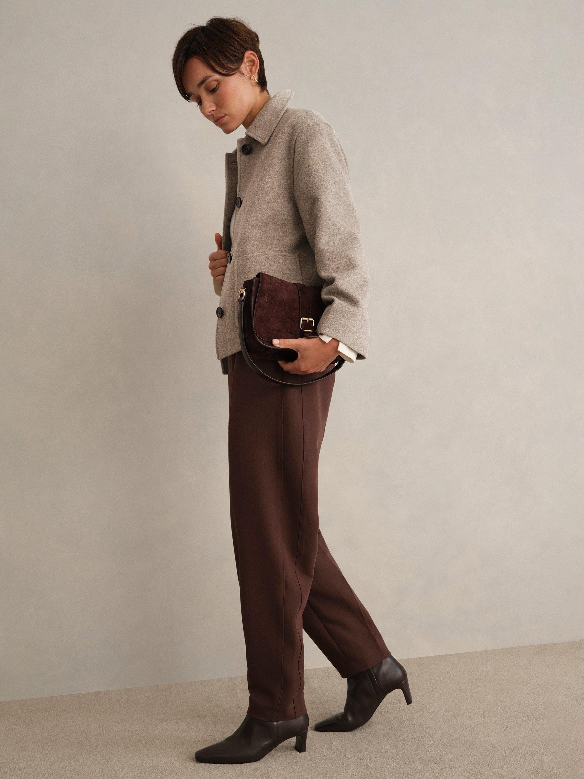 Product image 6 of 6, which shows Hobbs Milly Wool Rich Jacket, Stone Grey, 8