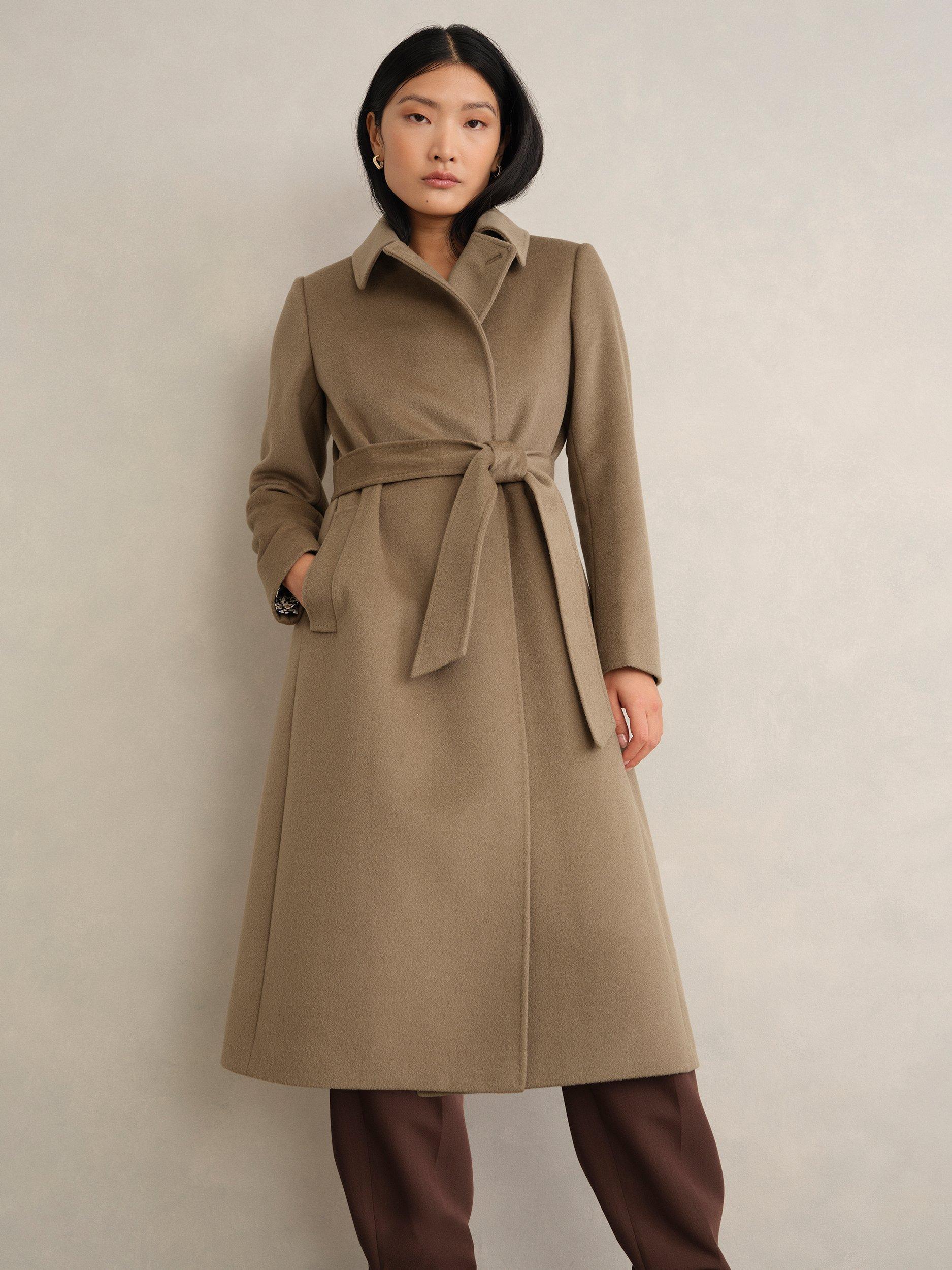Product image 1 of 9, which shows Hobbs Petite Livia Pure Wool Coat, Neutral, 10