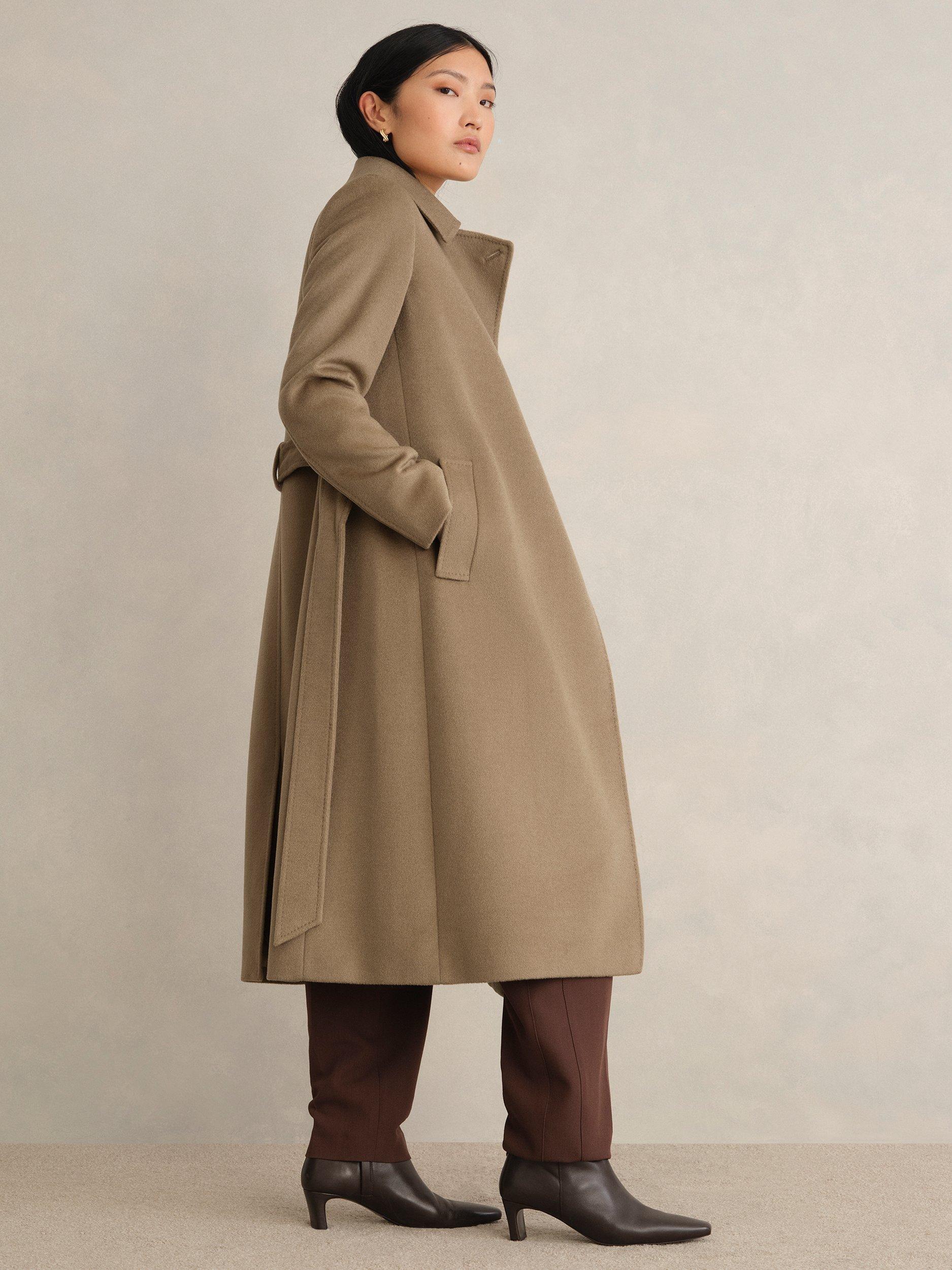 Product image 3 of 9, which shows Hobbs Petite Livia Pure Wool Coat, Neutral, 10