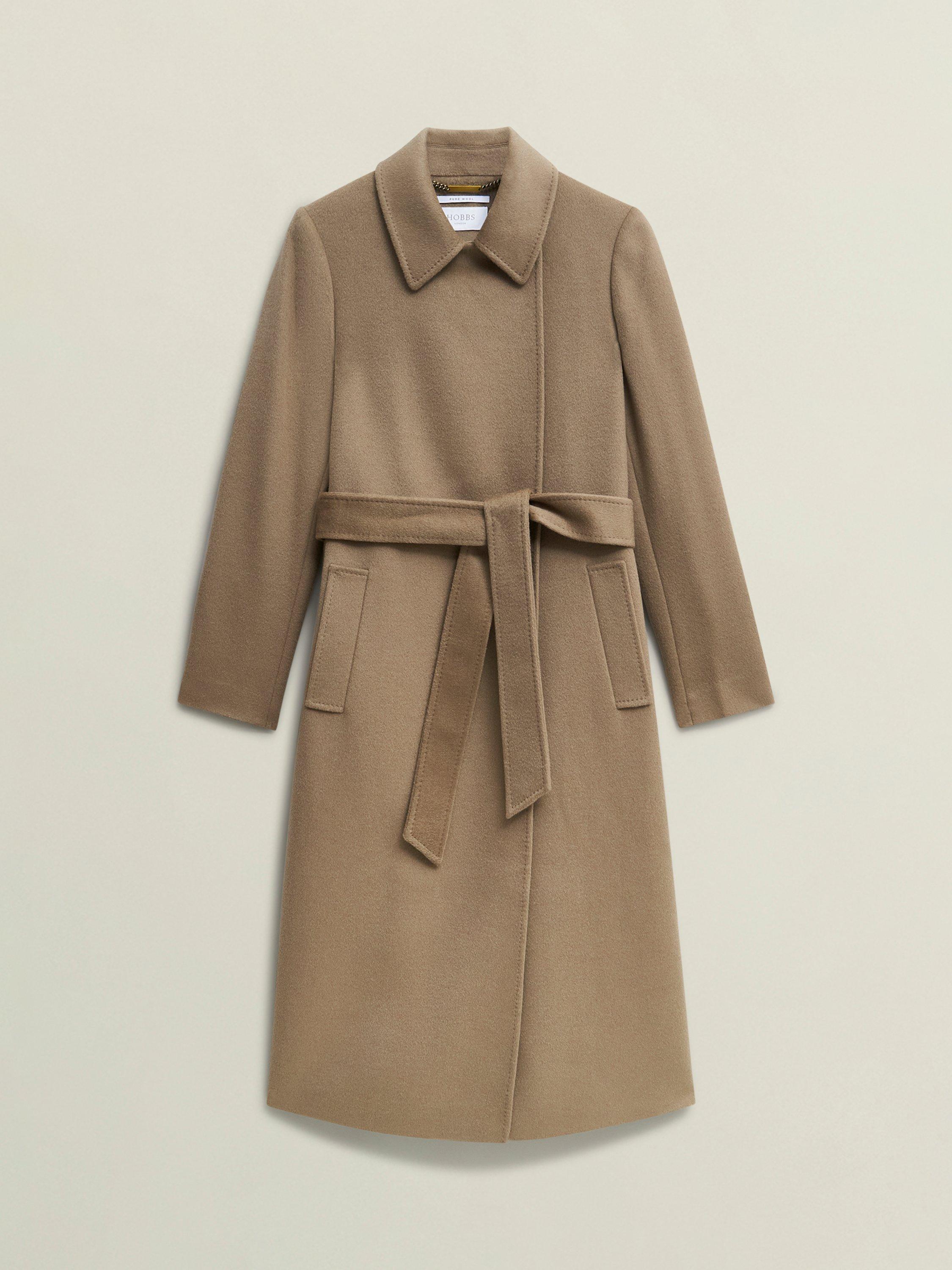 Product image 4 of 9, which shows Hobbs Petite Livia Pure Wool Coat, Neutral, 10