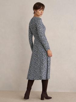 Hobbs Dakota Geometric Jersey Dress, Navy/Multi - view 2, Navy/Multi