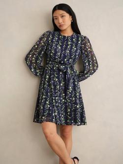Hobbs Emilia Floral Mini Dress, Midnight/Multi