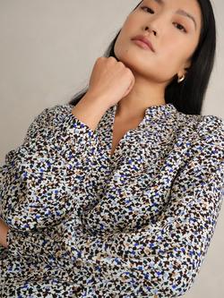 Hobbs Mila Geometric Print Blouse, Cream/Multi - view 2, Cream/Multi