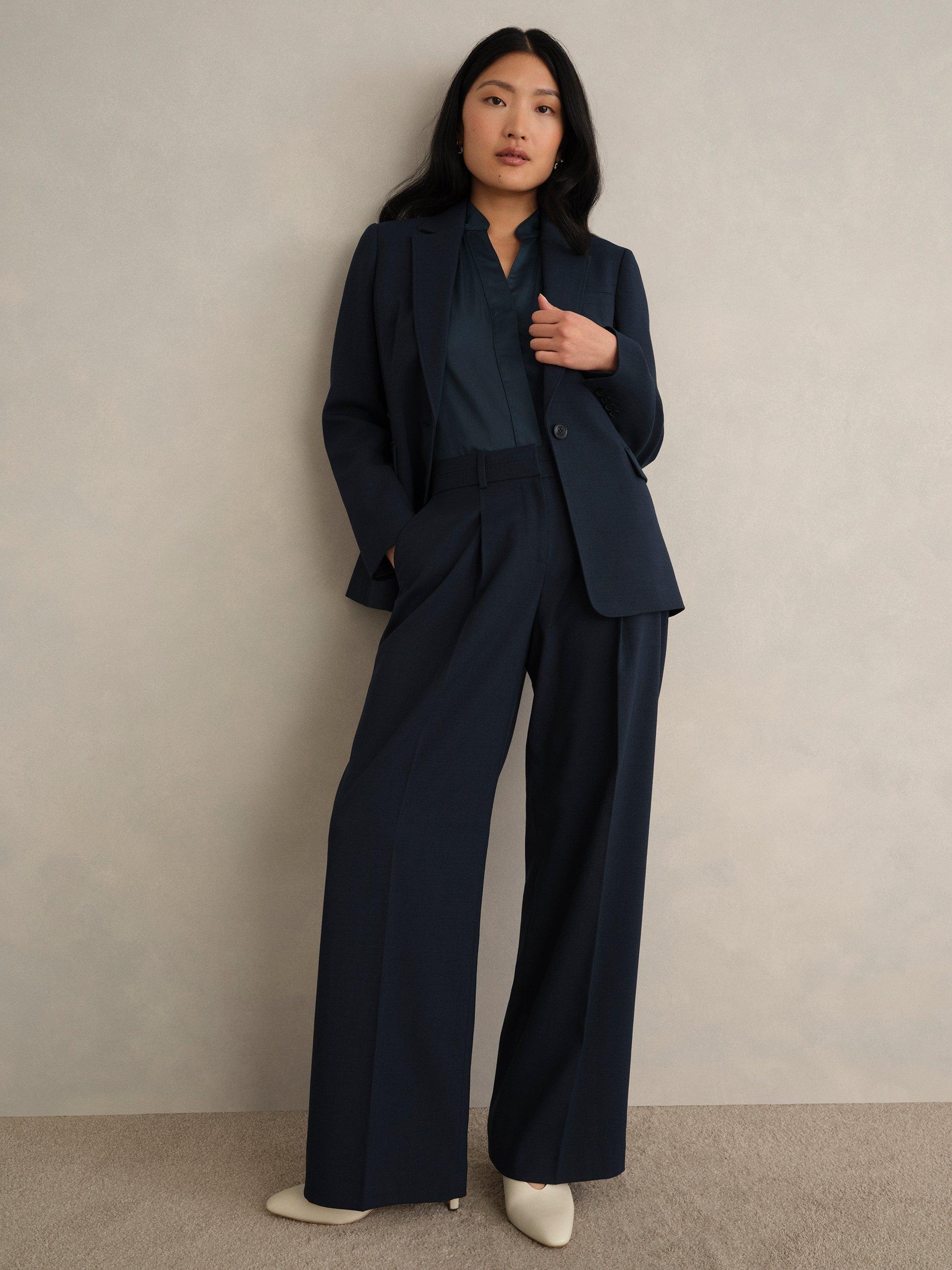 Product image 6 of 6, which shows Hobbs Gwen Satin Shirt, Slate Blue, 10