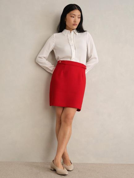 Hobbs Nessie Mini Skirt, Pepper Red, Pepper Red
