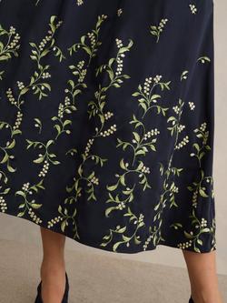 Hobbs Annie Floral Embroidered Skirt, Midnight/Multi - view 2, Midnight/Multi