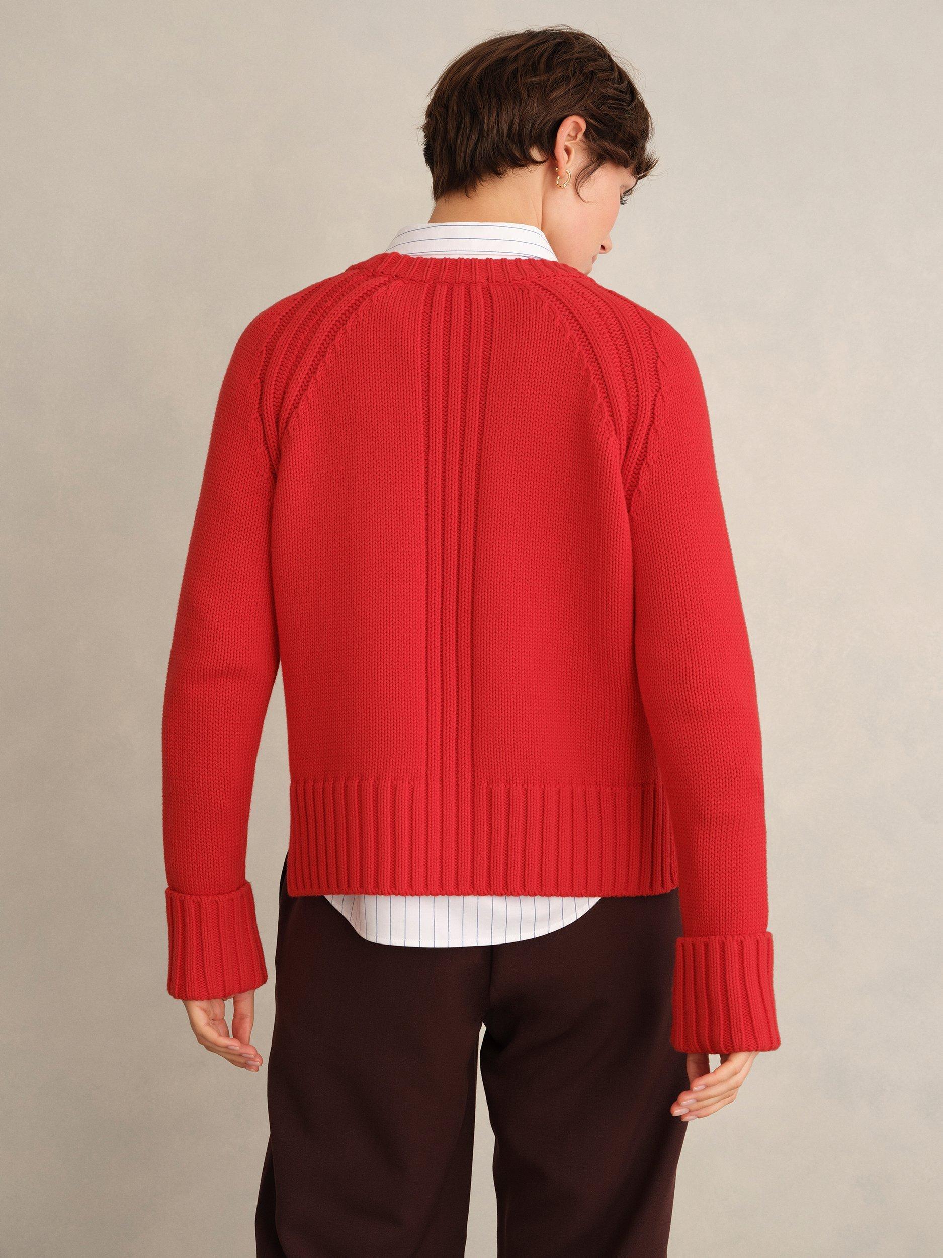 Product image 5 of 5, which shows Hobbs Sukey Chunky Knit Jumper, Pepper Red, L