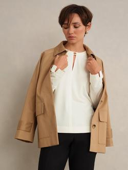 Hobbs Janey Ponte Tunic Top, Ivory - view 2, Ivory