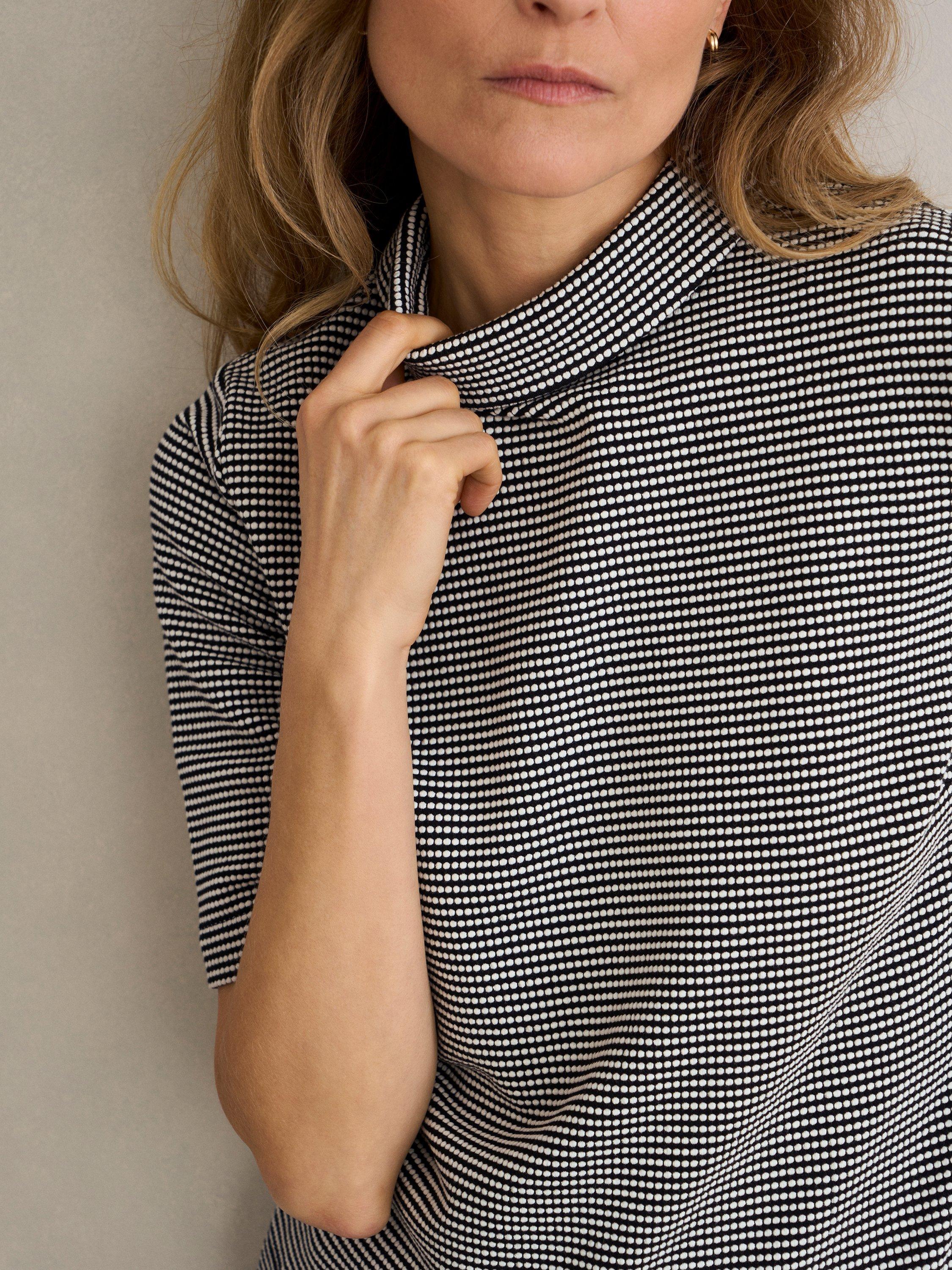 Product image 3 of 7, which shows Hobbs Tali Textured Top, Navy/Ivory, L