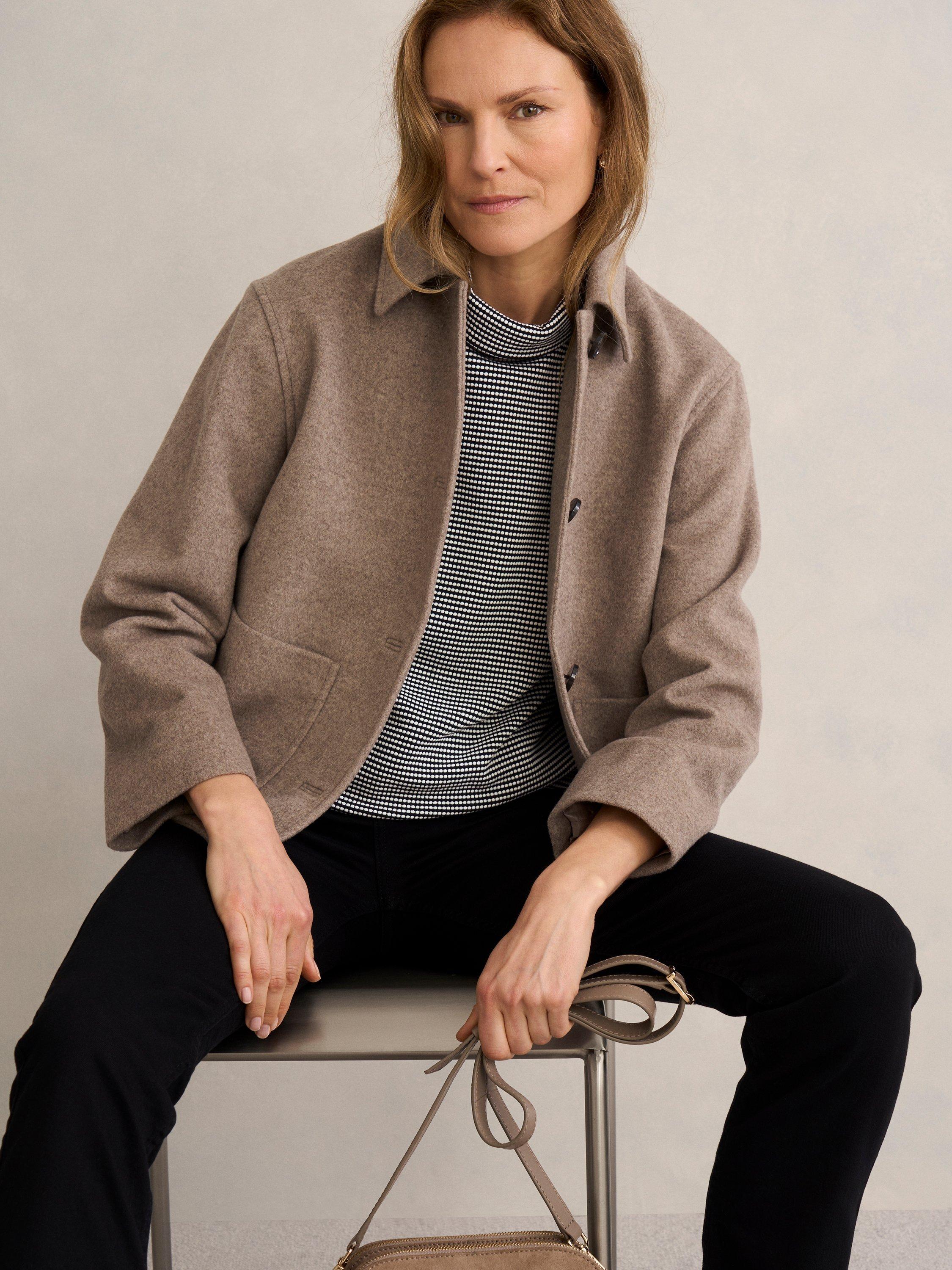 Product image 6 of 7, which shows Hobbs Tali Textured Top, Navy/Ivory, L