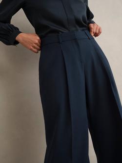 Hobbs Lauren Wide Leg Tailored Trousers, Dark Slate Blue - view 2, Dark Slate Blue