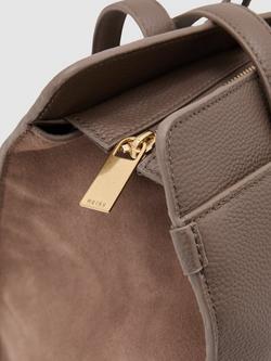 Reiss Delphine Grained Leather Tote Bag, Taupe - view 2, Taupe