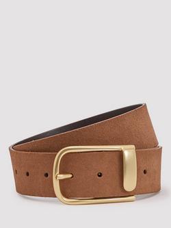 Reiss Iyla Pure Suede Belt, Tan, Tan