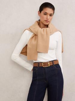 Reiss Iyla Pure Suede Belt, Tan - view 2, Tan