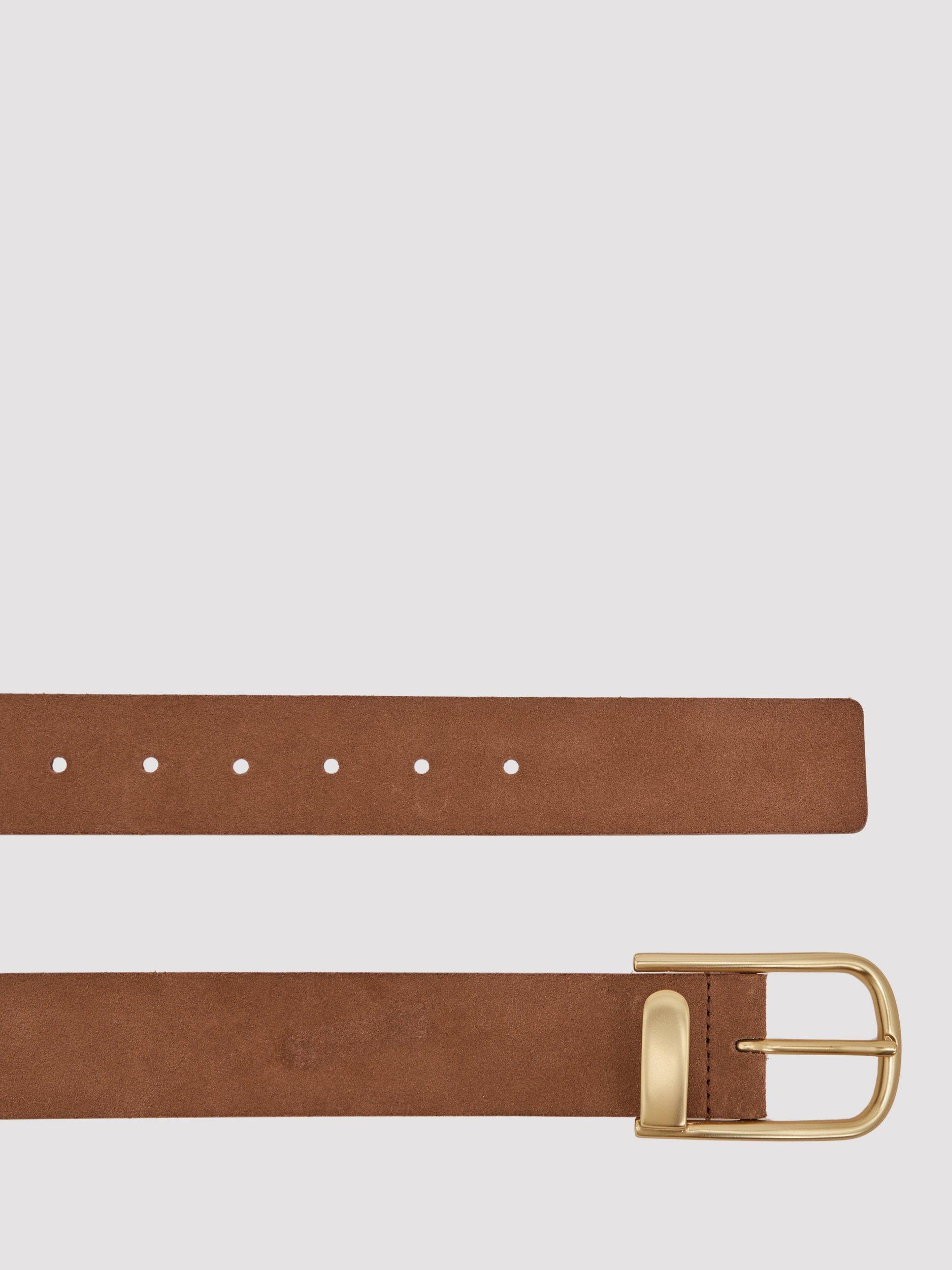 Product image 3 of 4, which shows Reiss Iyla Pure Suede Belt, Tan, XS