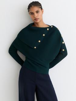 Reiss Lexi Button Detail Jumper, Teal Blue, Teal Blue