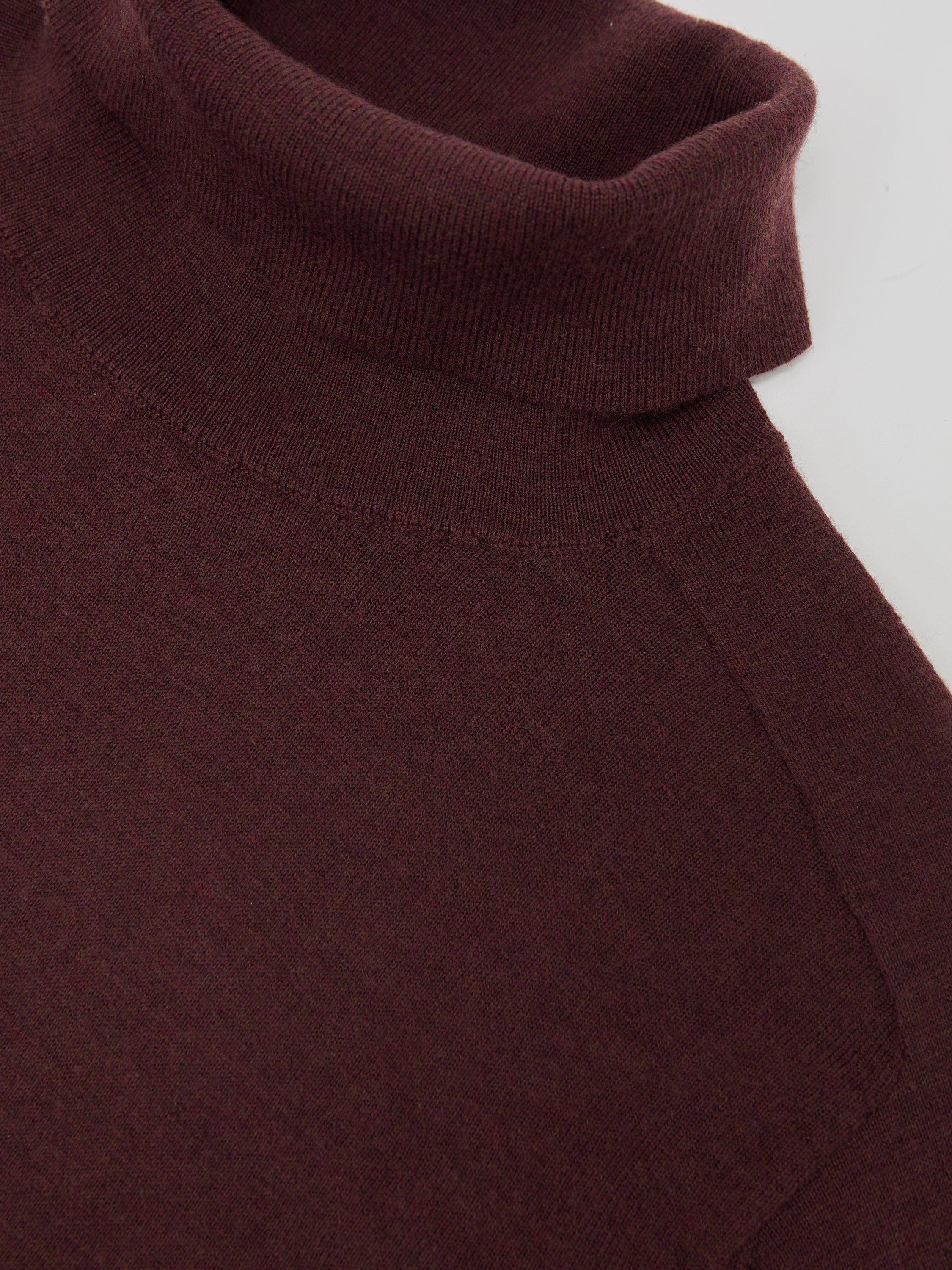 Product image 2 of 5, which shows Reiss Wendy Roll Neck Pure Wool Jumper, Burgundy, XS