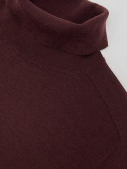 Reiss Wendy Roll Neck Pure Wool Jumper, Burgundy - view 2, Burgundy