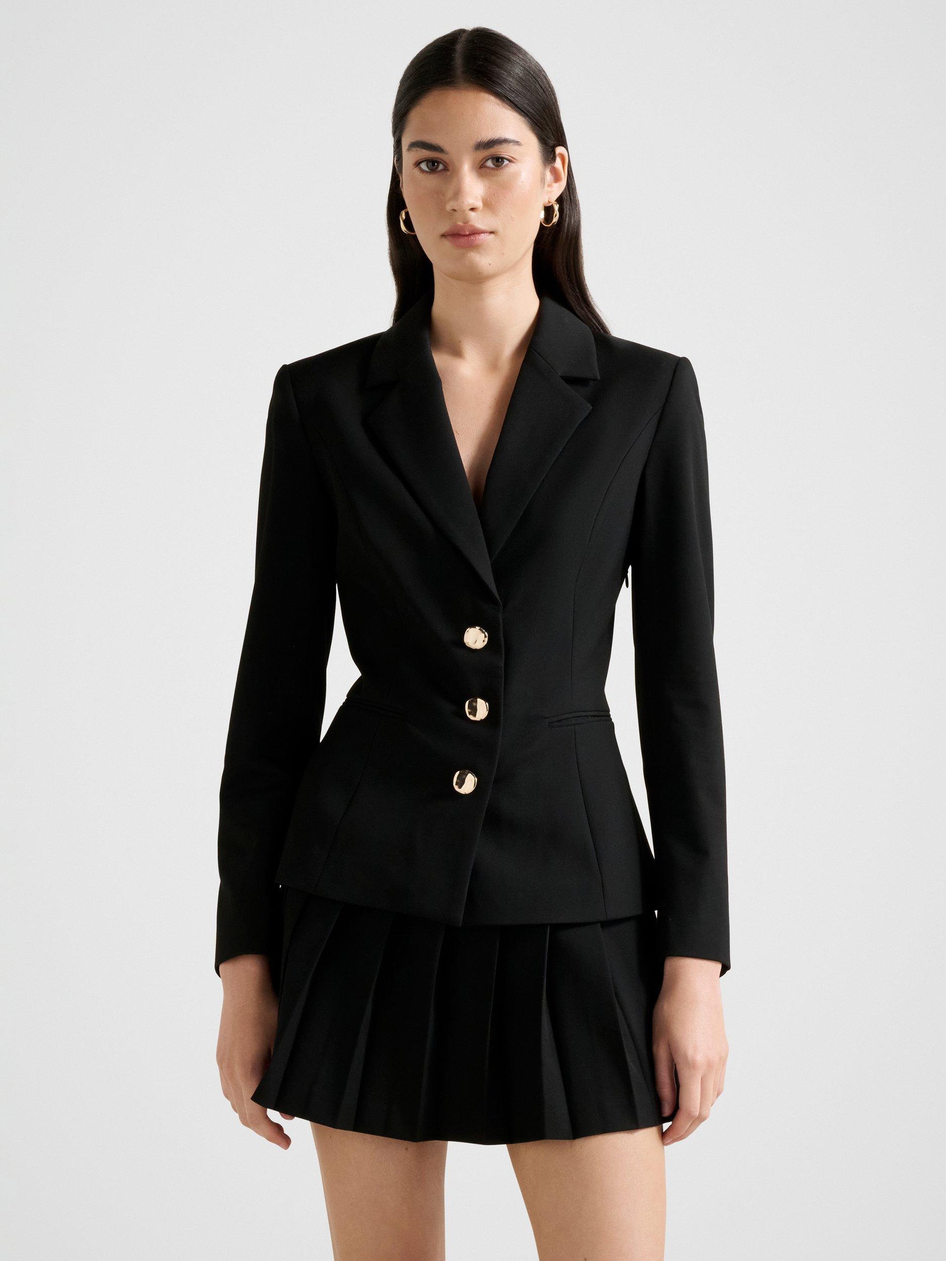 Product image 1 of 5, which shows Forever New Lenora 2-in-1 Blazer Mini Dress, Black, 4