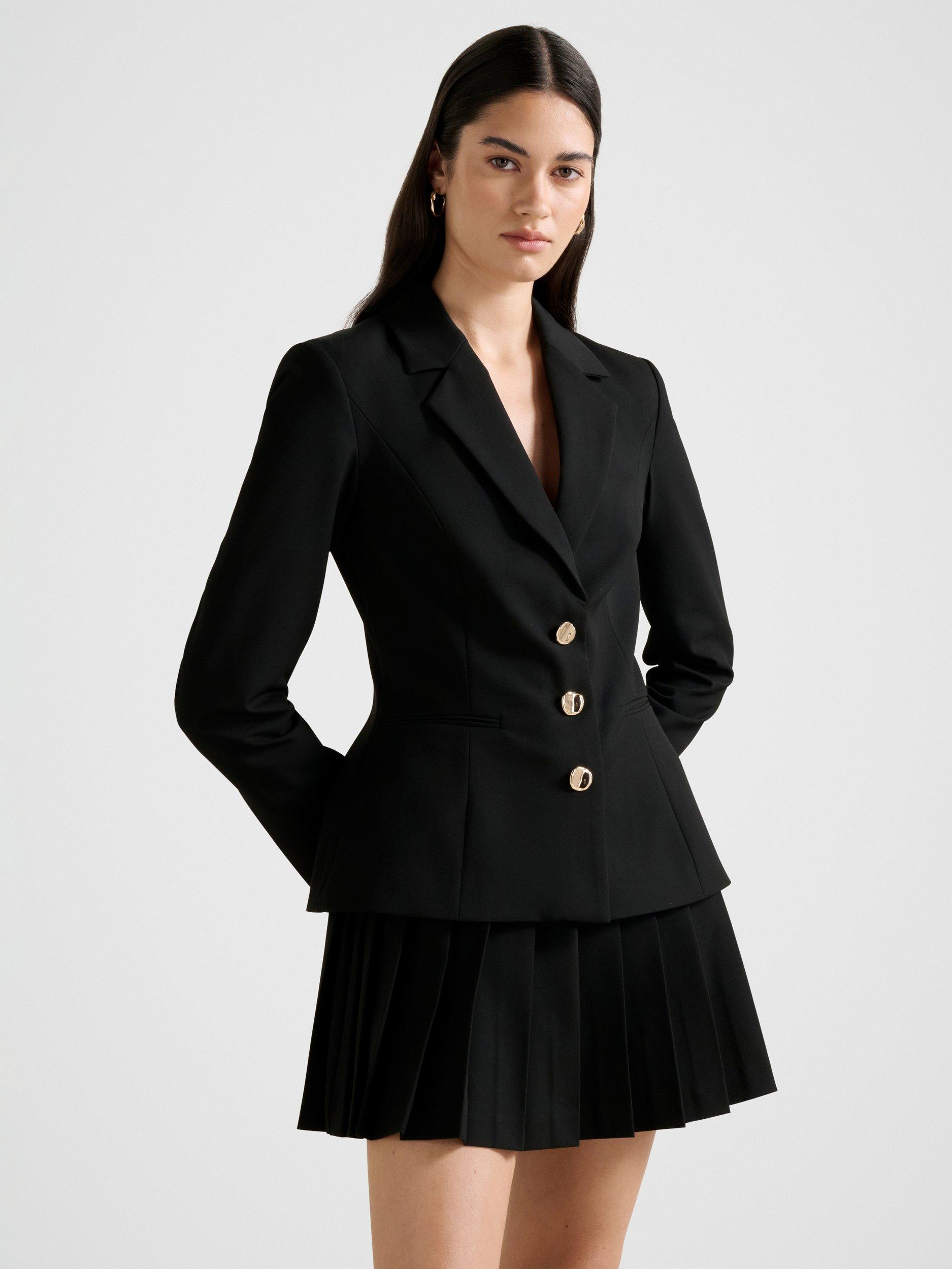 Product image 3 of 5, which shows Forever New Lenora 2-in-1 Blazer Mini Dress, Black, 4