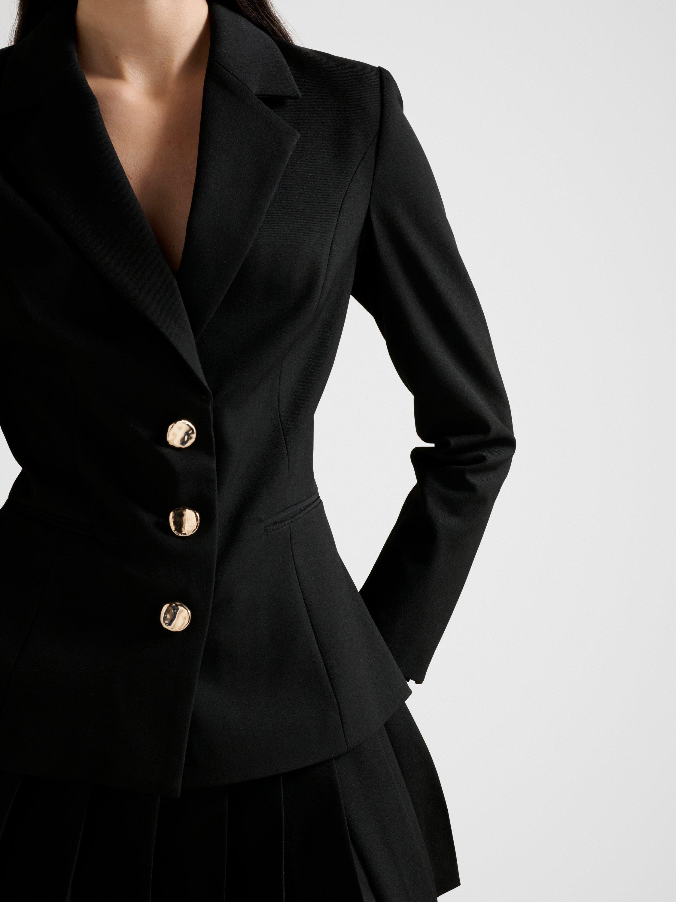 Product image 4 of 5, which shows Forever New Lenora 2-in-1 Blazer Mini Dress, Black, 4