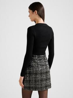 Forever New Paisley Boucle Mix Mini Dress, Black - view 2, Black