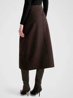 Forever New Amara Felled Wool Rich Circle Skirt, Chocolate Set - view 2, Chocolate Set
