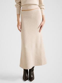 Forever New Cora Knitted Midi Skirt, Oat Co-ord, Oat Co-ord