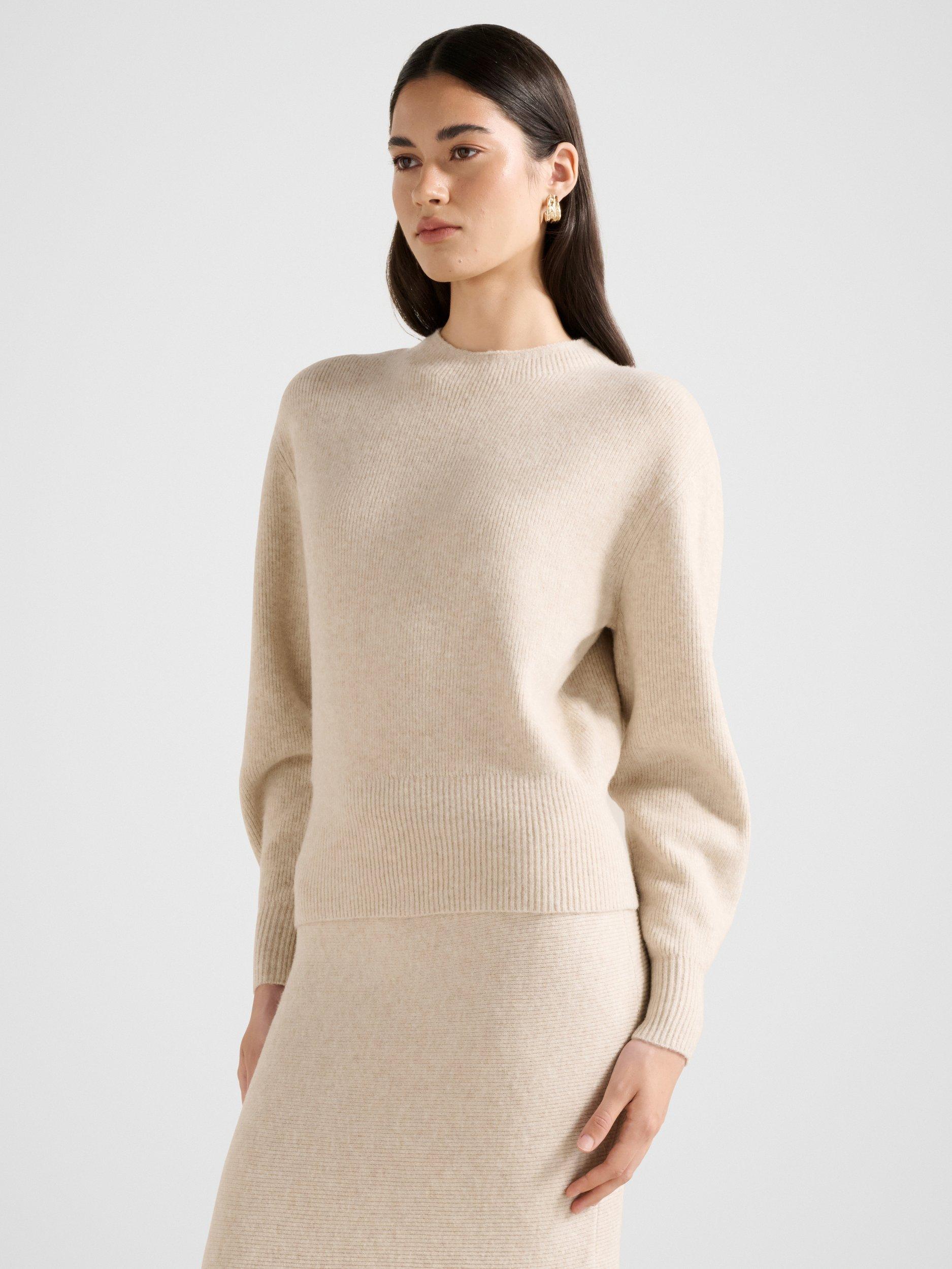 Product image 3 of 5, which shows Forever New Cora Cinched Hem Jumper, Oat Co-ord, L