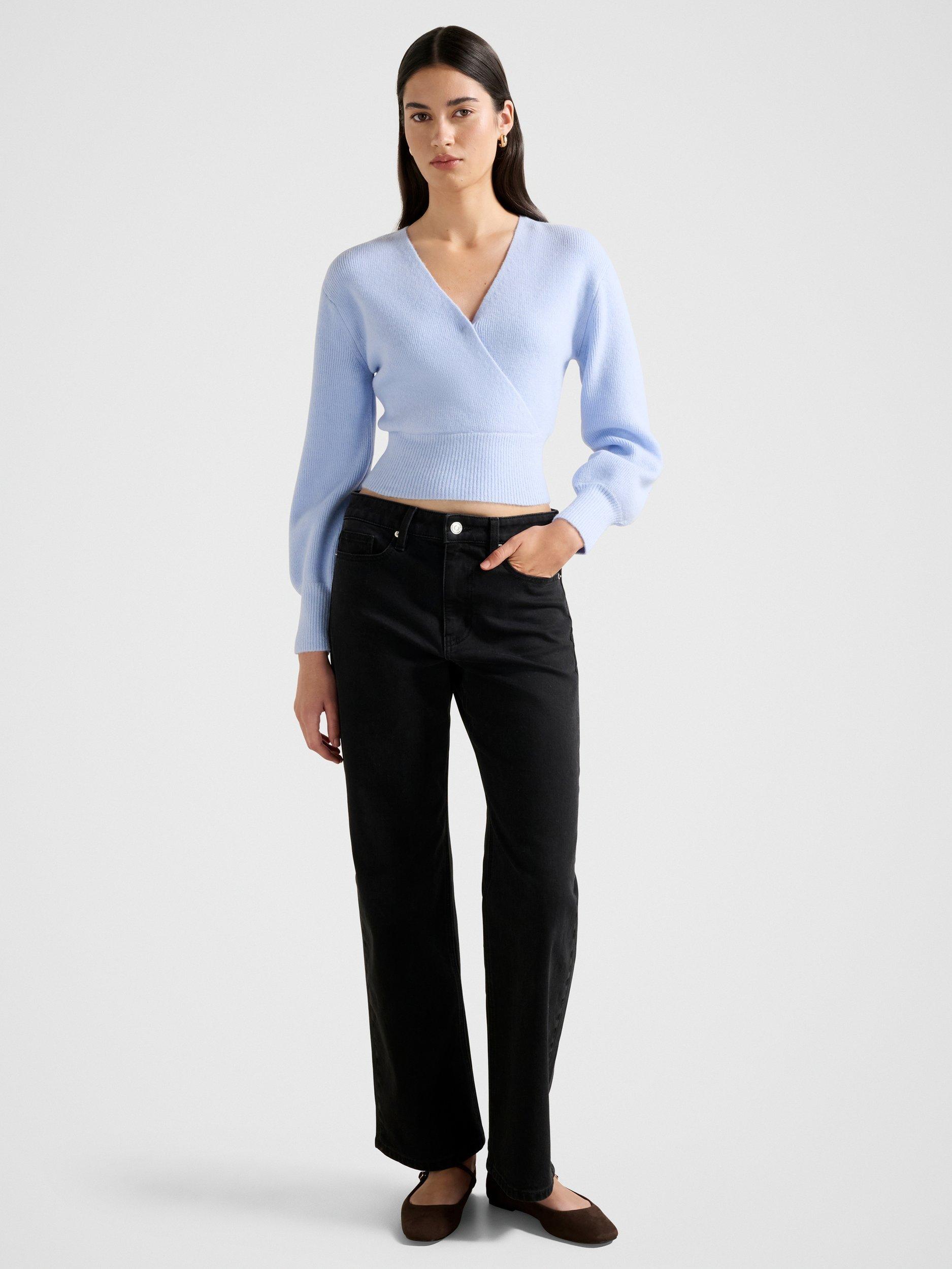 Product image 5 of 5, which shows Forever New Sloane Wrap Jumper, Light Blue, L