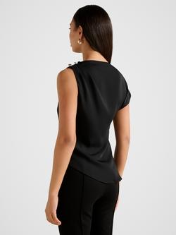 Forever New Aubery Asymmetric Draped Top, Black - view 2, Black