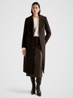Forever New Blake Double Breasted Coat, Dark Chocolate, Dark Chocolate