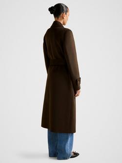 Forever New Petite Sophie Petite Double Breasted Coat, Chocolate - view 2, Chocolate