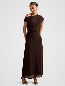 Forever New Petite Brooklyn Layered Jersey Maxi Dress, Chocolate, Chocolate
