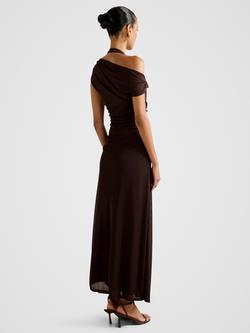 Forever New Petite Brooklyn Layered Jersey Maxi Dress, Chocolate - view 2, Chocolate