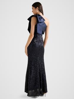 Forever New Delta Sequin Bow Maxi Dress, Navy - view 2, Navy