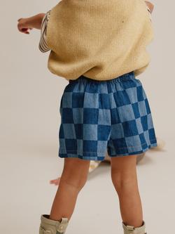 Claude & Co Kids' Frankie Checkerboard Shorts, Denim - view 2, Denim