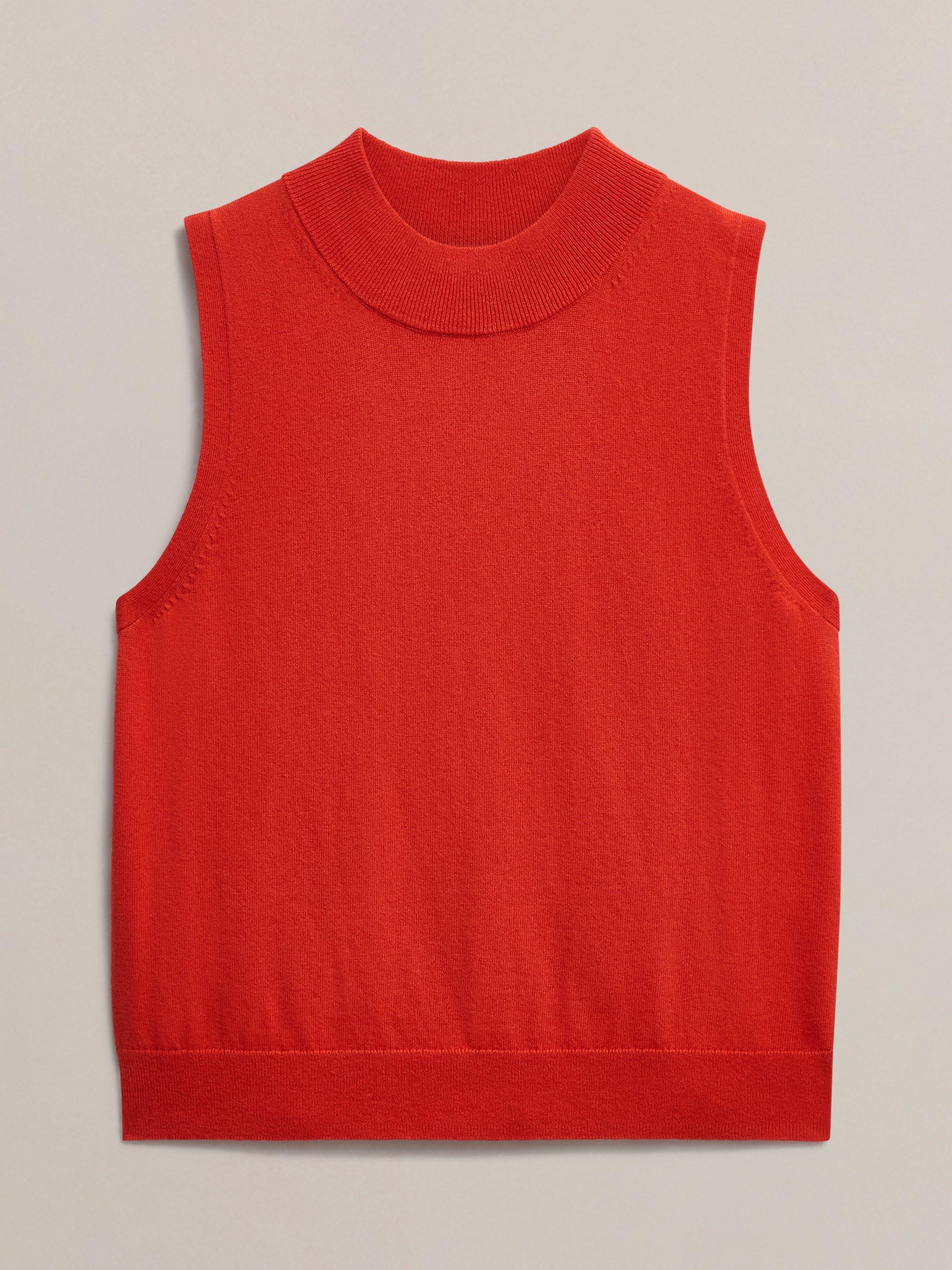 Product image 4 of 5, which shows Hobbs Priya Wool Rich Knit Tank Top, Hibiscus Red, L