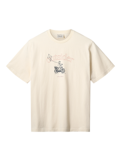 forét Cyclist Crew Neck Cotton T-Shirt, Cloud, Cloud