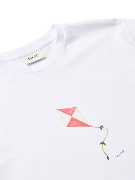 forét Fly Crew Neck Cotton T-Shirt, White - view 2, White