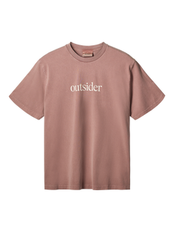 forét Outsider Crew Neck Cotton T-Shirt, Rose Clay, Rose Clay