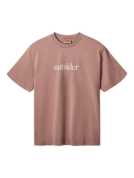 forét Outsider Crew Neck Cotton T-Shirt, Rose Clay, Rose Clay