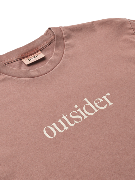 forét Outsider Crew Neck Cotton T-Shirt, Rose Clay - view 2, Rose Clay