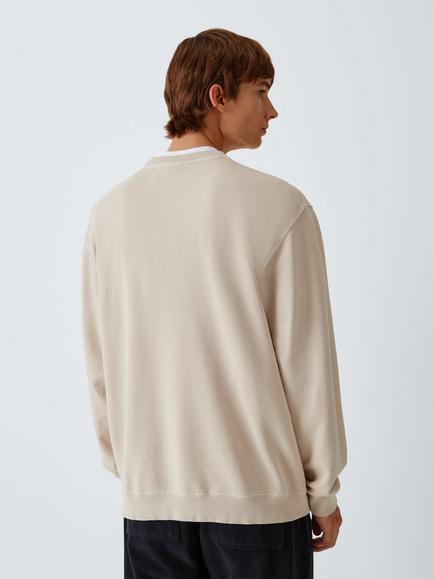 forét Outsider Crew Neck Cotton Sweatshirt, Oat - view 2, Oat