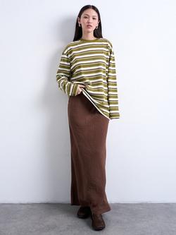 Topshop Straight Maxi Skirt, Brown